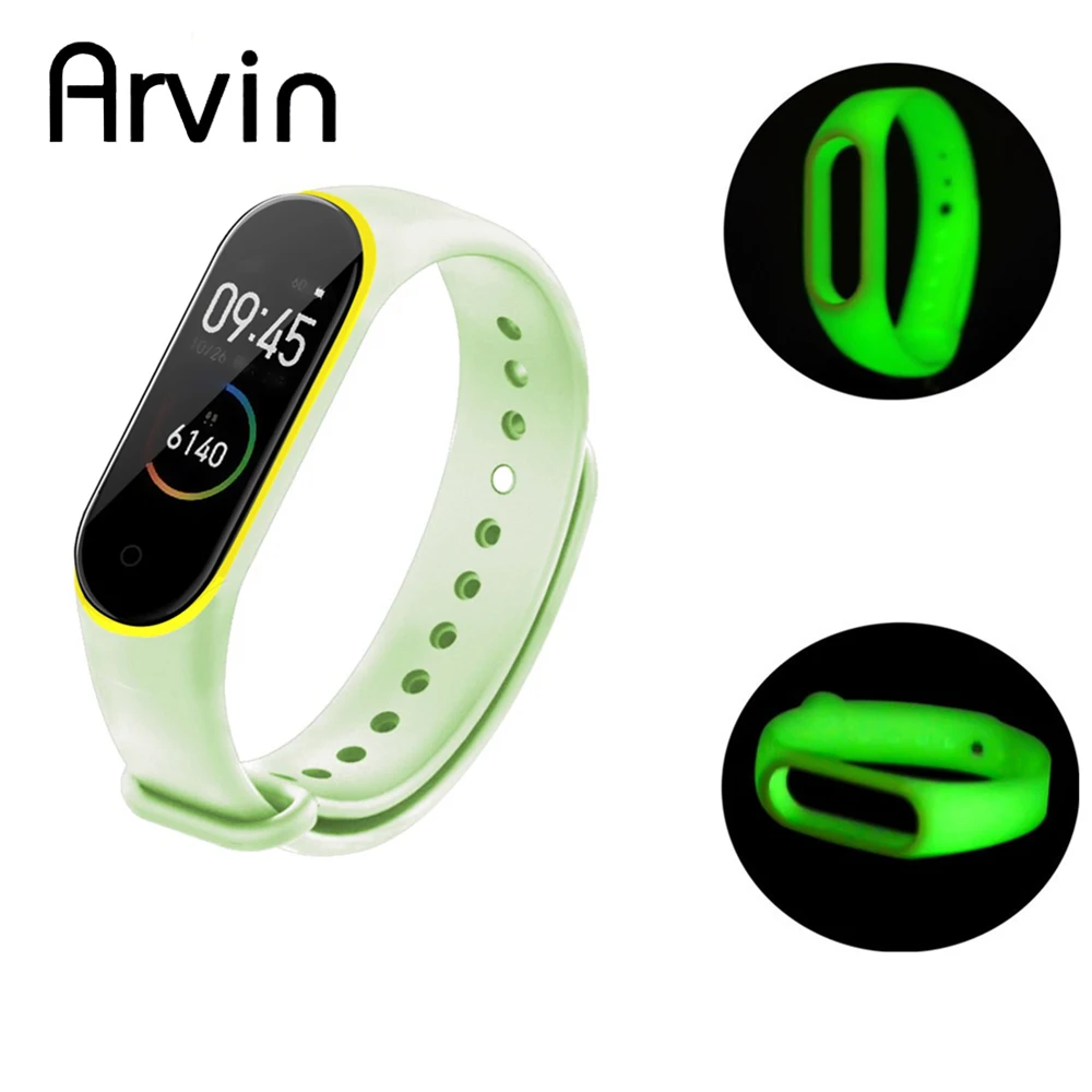 

Fluorescent green Strap For Xiaomi Mi Band 3 Strap Smart Accessories beauty Smart Wristband Strap Replacement Mi Band 4 miband 3