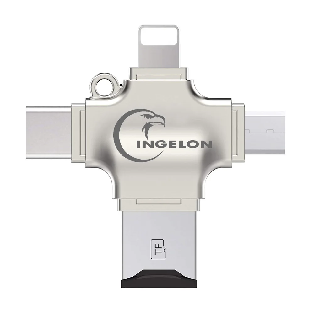 Ingelon Metal SD Card Reader microsd memory OTG Card adapter for iphone ios tipo c micro 2