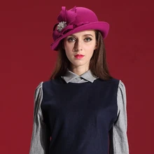 Women Winter Hats Wool Felt Fedora Ladies’ Autumn New Dresses 100% Wool Caps & Hats Cheap Price For 1 Set