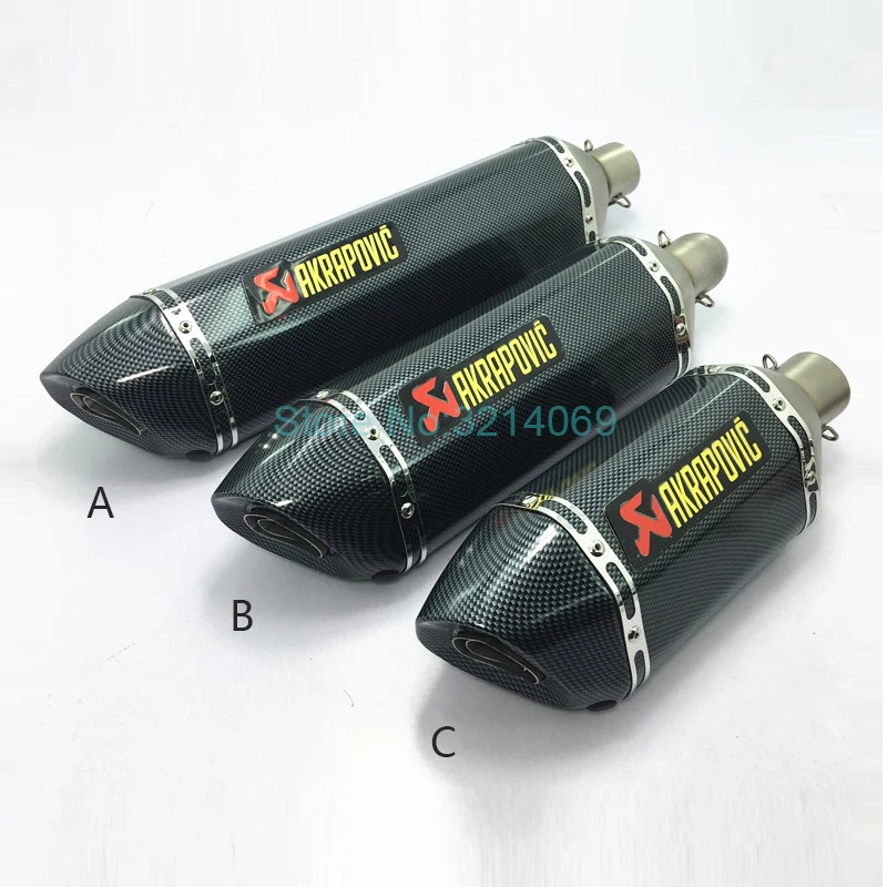 570mm/470mm/380mm Universal 51mm Akrapovic de Escape de la motocicleta silenciador de Escape Moto de acero inoxidable motocicleta silenciador de escape