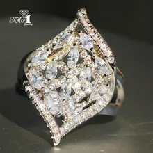 YaYI кольцо с голубым кристаллом 7,9 CT белый цирконий серебристый цвет обручальные кольца Свадебные Кольца Сердце Девушки вечерние кольца Подарки 911