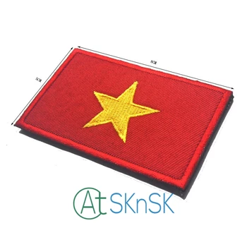 

50pcs/set Embroidery Badge Vietnamese National Flag Of Vietnam Military Embroidered Badges Tactical Patches flag morale patch