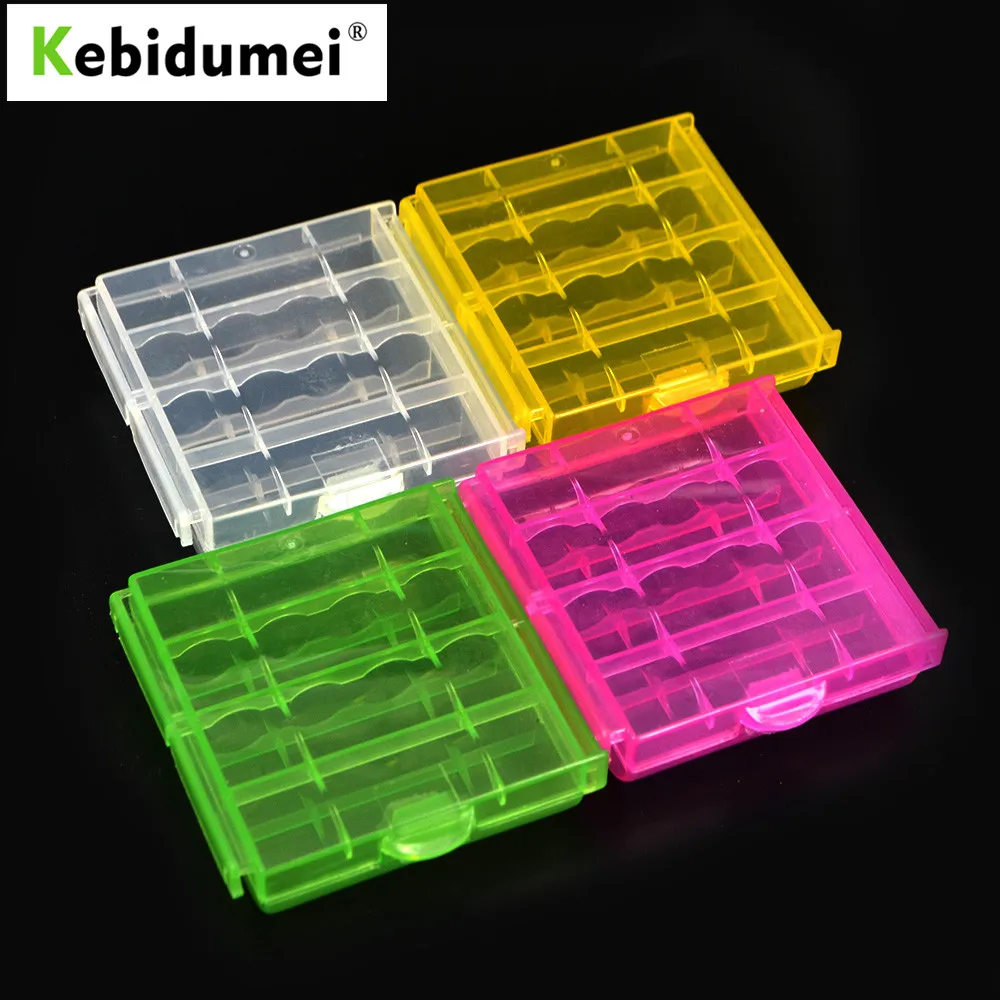 

Kebidumei Colorful Plastic Case Holder Storage Box Cover for 10440 14500 AA AAA Battery Box Container Bag Case Organizer