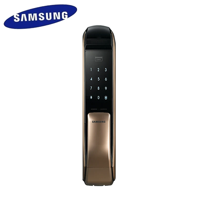 SAMSUNG SHP-DP727 Keyless BlueTooth PUSH PULL двухсторонний Keyless дверной замок английская версия большой врезной золото цвет