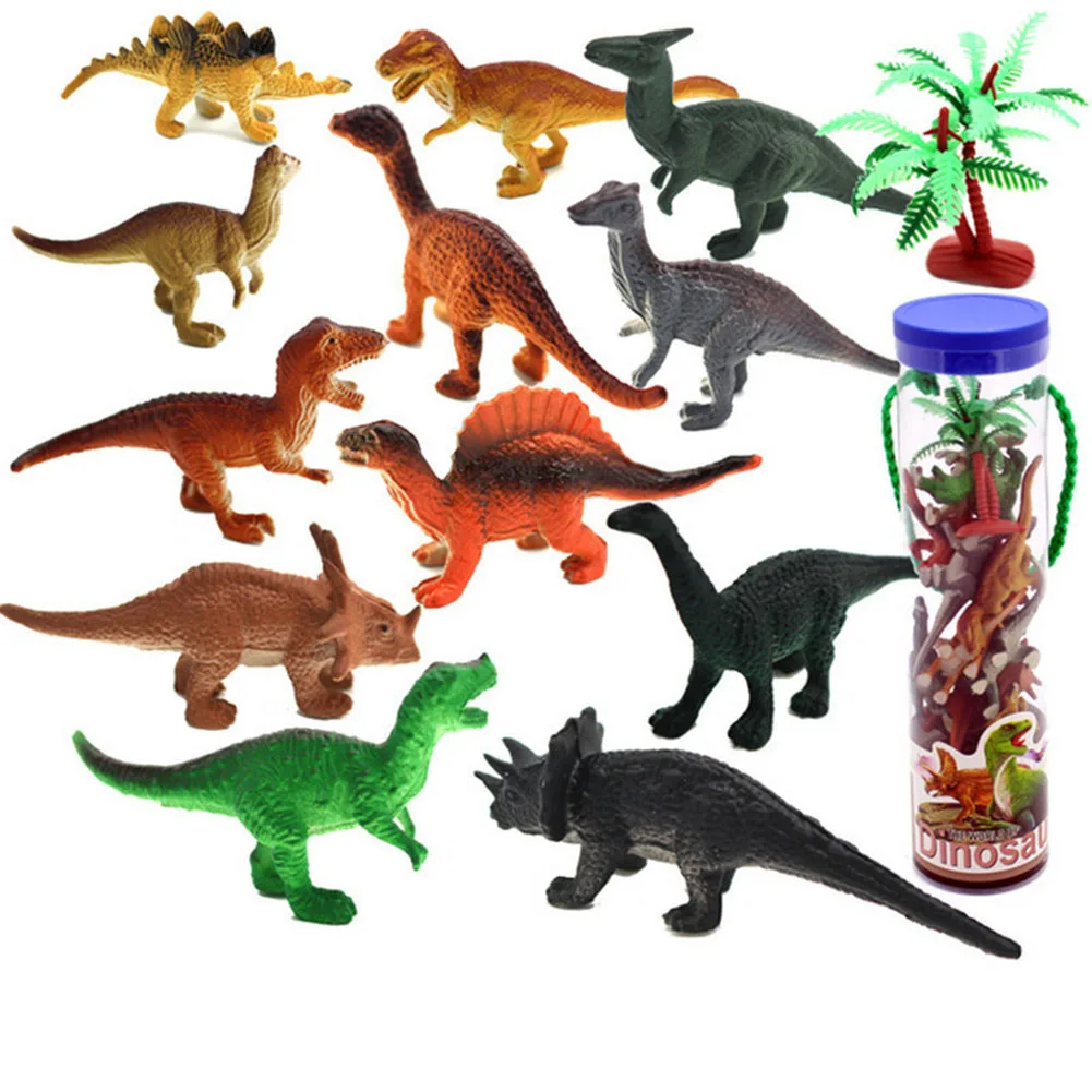 12pcs Mini Luminous Dinosaur Toy Jurassic Noctilucent Dinosaur Model