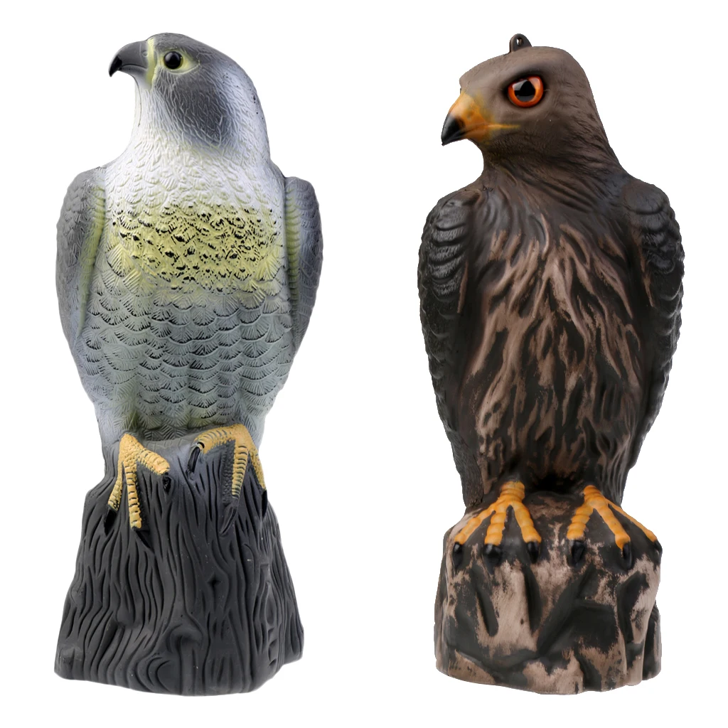 Lifelike Eagle Decoys Hawk Scarecrow with Bright Eyes - Home Garden Decoration Lawn Ornaments Tree Decor 