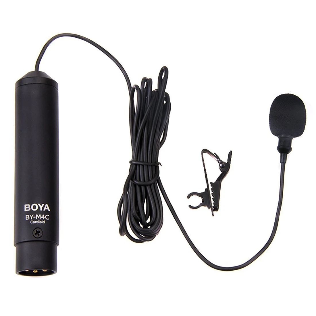 

BOYA BY-M4C Phantom Power Clip-On Cardioid XLR Lavalier miniphone for Canon Sony Panasonic Camcorders ZOOM H4n H5 H6 TASCAM Au