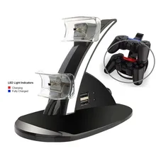 Две зарядные устройства Док-станция для зарядки контроллера подставка для PS3 светодиодный свет USB двойной зарядки питание док-станция для playstation 3 док-контроллер