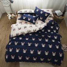 Cute cat bed linen set kids girls adults king queen twin size Bedding set 100% cotton fabric bed duvet cover set pillow shams