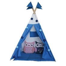 Дизайн голубого цвета с флагами детская игровая палатка индийский Прорезыватель детский игровой домик