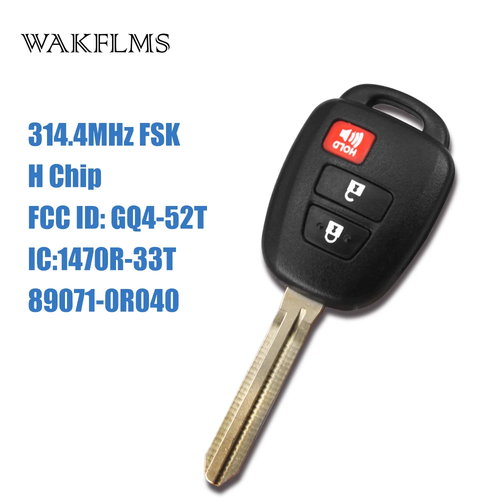 3 BUTTON KEYLESS ENTRY REMOTE KEY GQ4-52T H CHIP 2013-2017 TOYOTA RAV4
