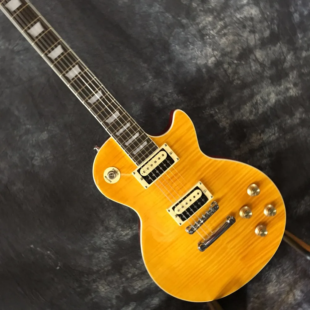 

New Arrival Cheap Chinese LP Guitar Slash Appetite Signature Tiger Flame Grains lp electric guitar