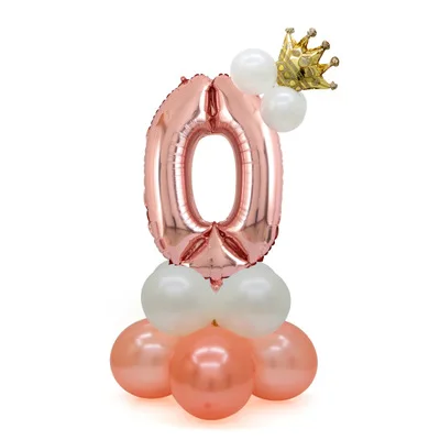 30 дюймов номер Фольга воздушные шары День рождения украшения для девочек детская юбка с розовыми золотого шара с цифрой подарок на год - Цвет: party balloons 1