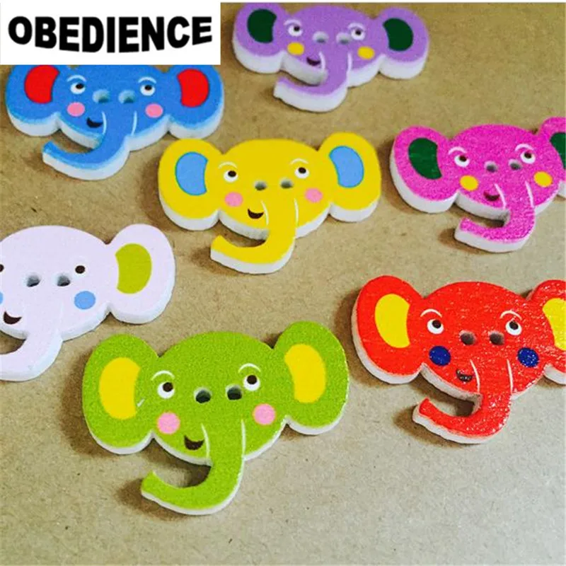 DIY Cartoon Pencil house Sewing buttons Wooden Scrapbooking decoration 27mm