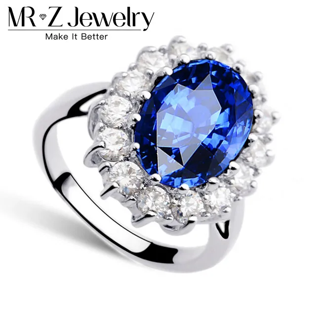 top quality 2017 new arrival princess kate royal blue engagement wedding ring for women zircon jewelry - Princess Kate Wedding Ring top quality 2017 new arrival princess kate royal blue engagement wedding ring for women zircon jewelry - Princess Kate Wedding Ring