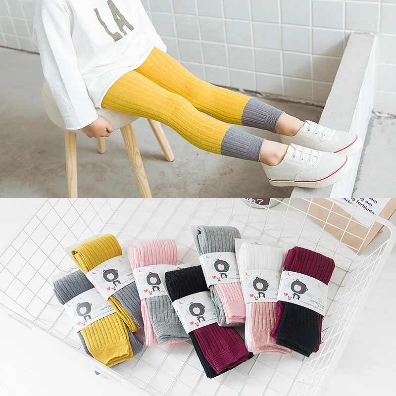 

Children Spring/Autumn Tights Cotton Baby Girl pathwork Pantyhose Kid Infant Knitted Collant Tights Soft Infant Clothing LKW004