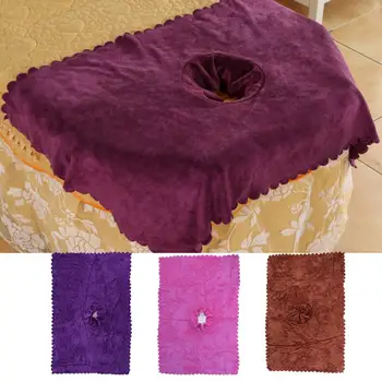 

Solid Color Beauty Salon Bed Towel With Hole Opened Soft Lint-free Towel Blanket