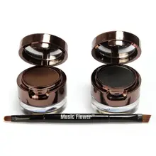 Набор для макияжа глаз гелевая подводка для глаз коричневый+ черный пудра для бровей Макияж Водонепроницаемый и размытый подводка для глаз макияж Косметические наборы