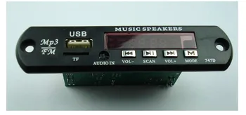 

Free Shipping 5pcs 2 * 3W Amplifier MP3 decoder board with amplifier audio decoding SD card