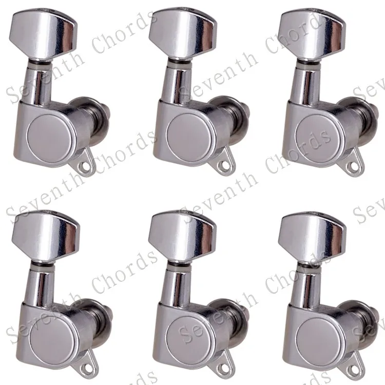 Набор 6 шт. Sealed-gear Guitar Tuning Pegs ключи тюнеры машинные головки для гитары-хромовый и черный и золотистый выбор