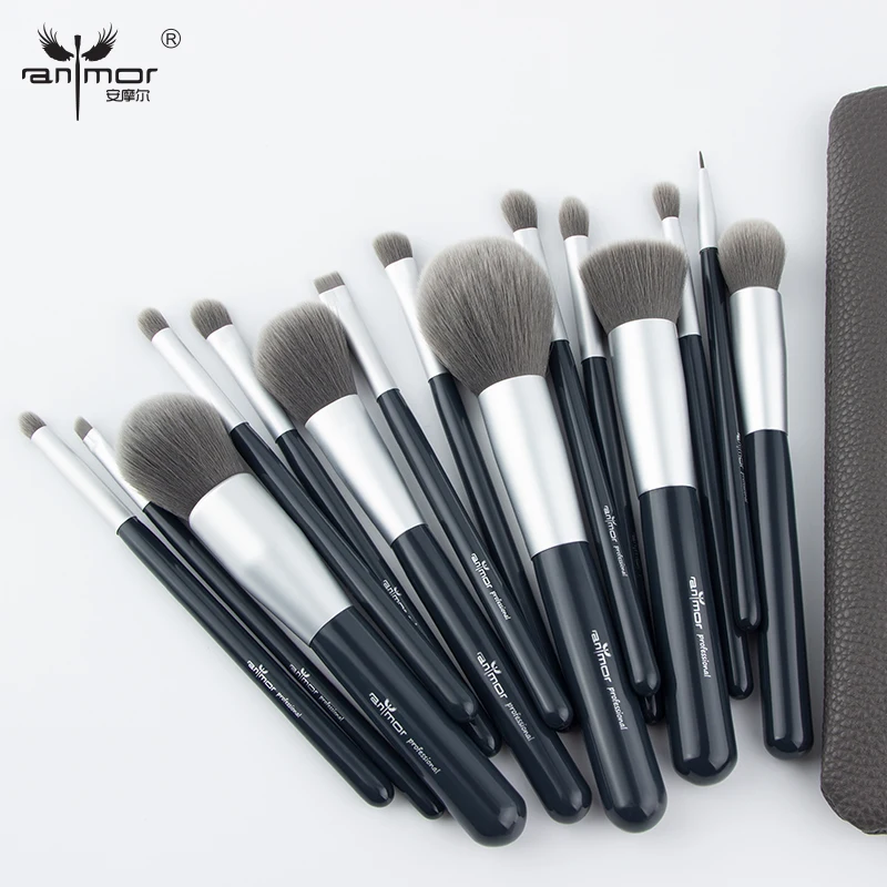 

ANMOR Professional Makeup Brushes 15PCS Make Up Brush Set Soft Synthetic Makeup Kit Foundation Powder Eyebrow Eyeliner Cosmetic