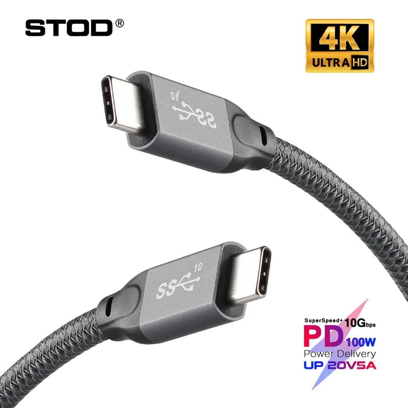 Gen 2 Type C Cable To USB C PD 100W Fast Charging 5A Super Data