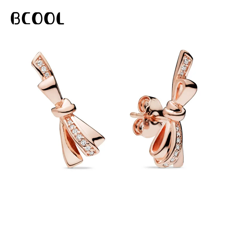 

BCOOL 2019 New 925 Sterling Silver Ear Studs Bow Tie Ear Studs Are Suitable For Women's Fashion Jewelry Gifts.