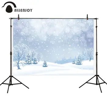 

Allenjoy photography backdrop Winter snow Christmas snowfall forest bokeh watercolor background for photo sessions photocall new