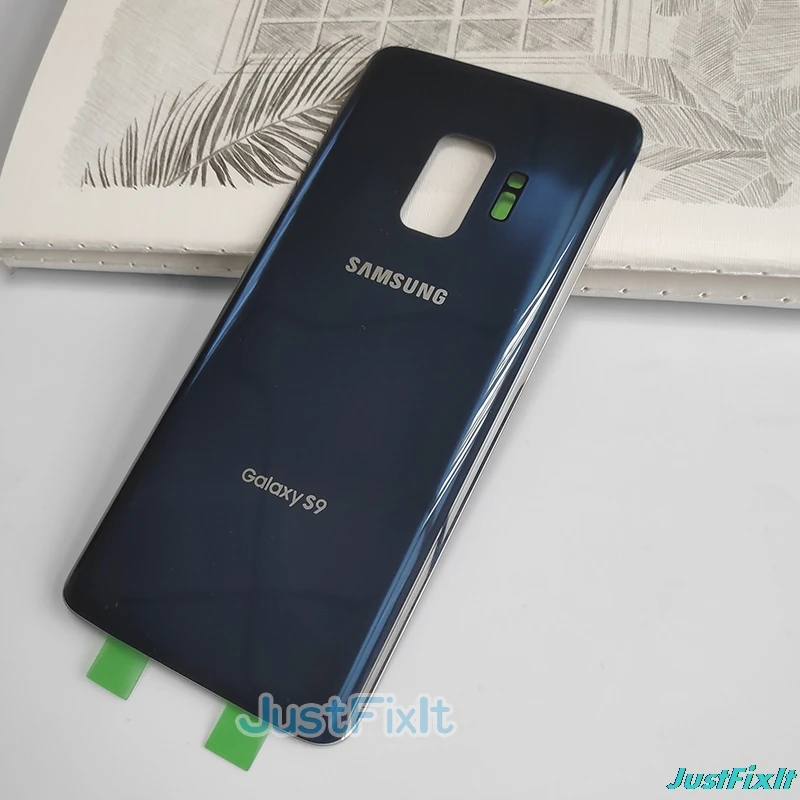 blue Задняя крышка батарейного отсека для SAMSUNG Galaxy S9 G960 G960F, Задняя стеклянная крышка для корпуса, чехол для замены батарейного отсека - Цвет: blue