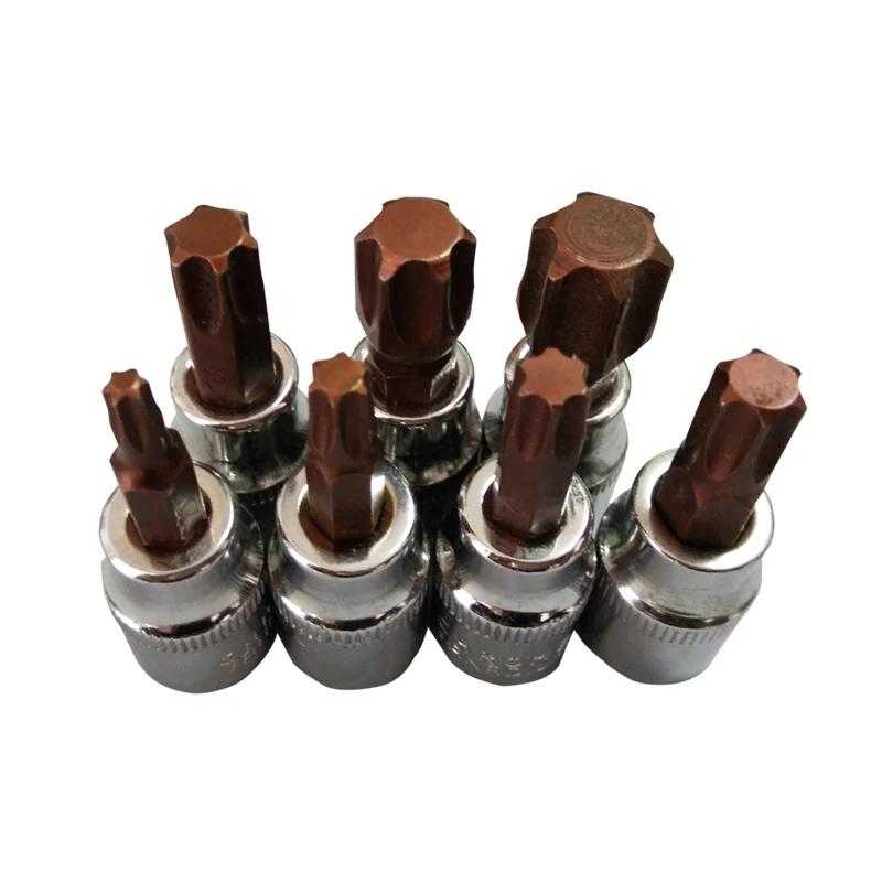 7pcs/set 3/8" Torx Screwdriver Bit Set Drive Socket Head Screwdriver CR