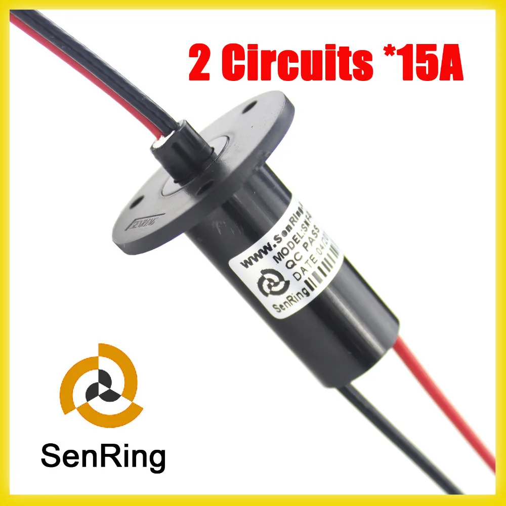 

OD 15.5mm Small wind turbine slip rings 250RPM 2 circuit 15A rated current