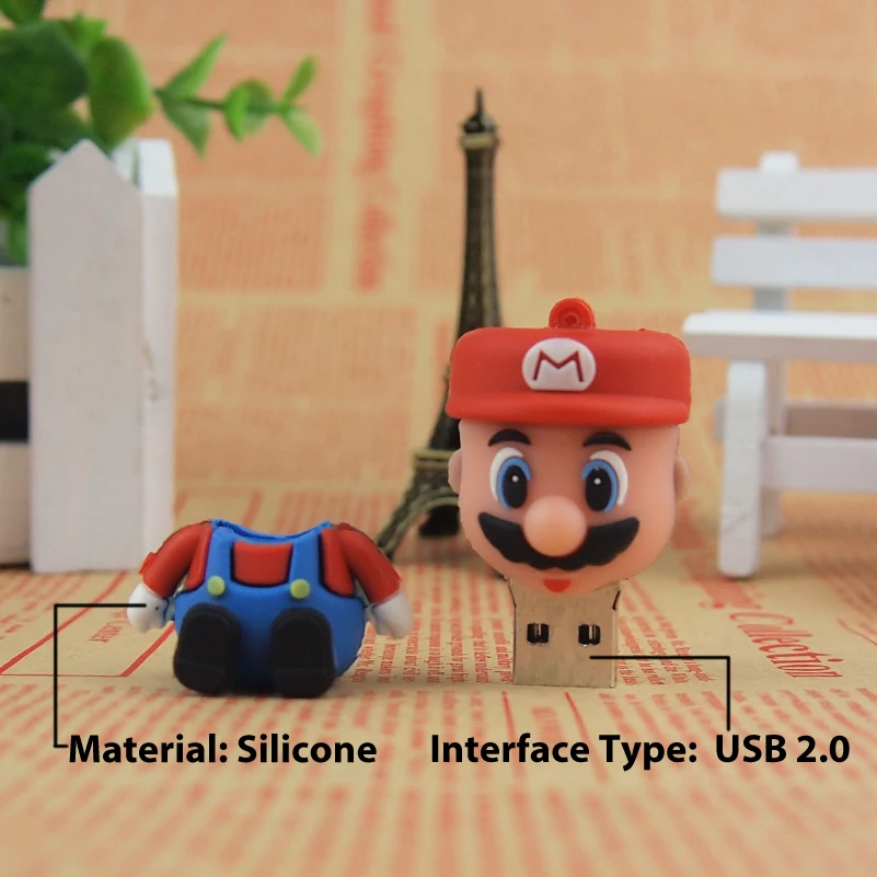 Емкость Usb флешки 2,0 флешки Супер Марио USB флеш-накопитель 32 ГБ 16 ГБ 8 ГБ Мини-флешки 4 Гб в подарок