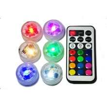 10 шт.* LED Погружные Floralytes Дистанционное управление водонепроницаемый свечи Чай свет RGB Изменение цвета свадебные Xmas Lights