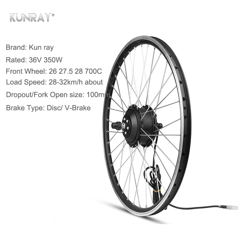 Комплект электровелосипеда KUNRAY 36 В 350 Вт для колеса 26 дюймов 700C светодиодный ЖК