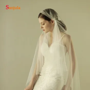 

Middle East Bridal Veil Simple Short Wedding Veil 2020 Pure Tulle Cut Edge Wedding Accessories accesorios mujer V65