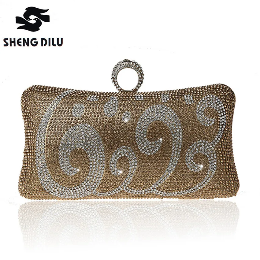 

Dazzling Gold Crystal Women Party Clutches Handbag Luxury Evening Bags Minaudiere Ladies Party Purse Wedding Clutch Bridal Bags