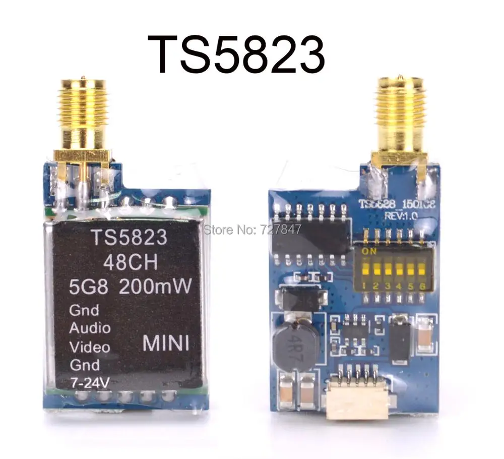 Миниатюрный FPV передатчик с радиатором для гоночного дрона 5 8G 48 каналов TS5828/TS5828L