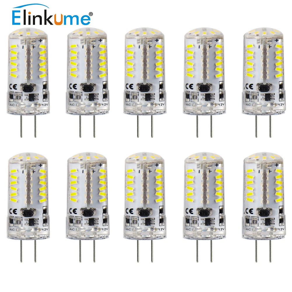 Elinkume G4 57 светодиодный s SMD 3014 DC/AC 12 V Светодиодный лампа 4 W холодный белый/теплый белый дом фары для замены галогенные фары люстры