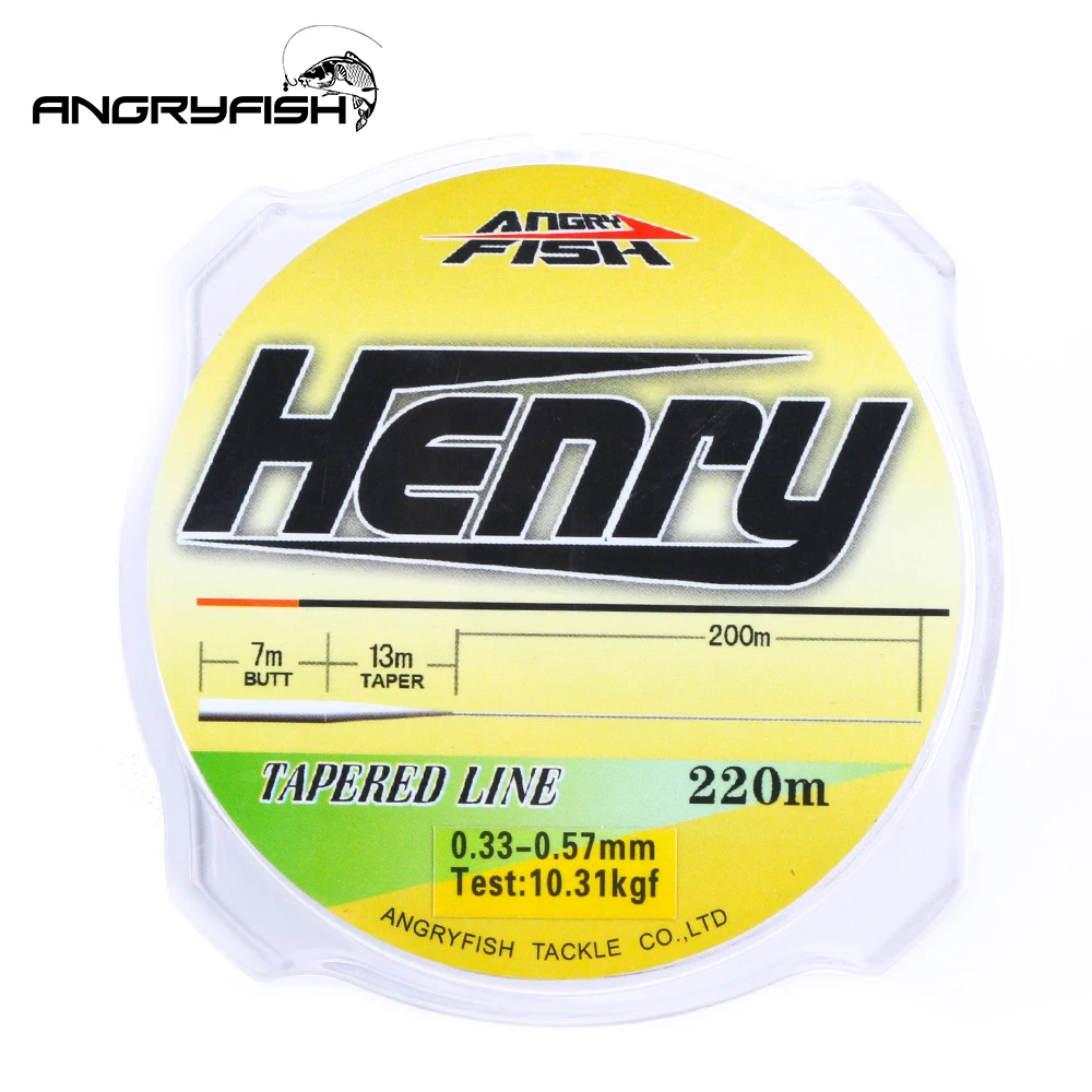 Angryfish-Ligne de pêche de sport conique en nylon, 220m, série Henry, ligne de force de bain populaire, nouveau
