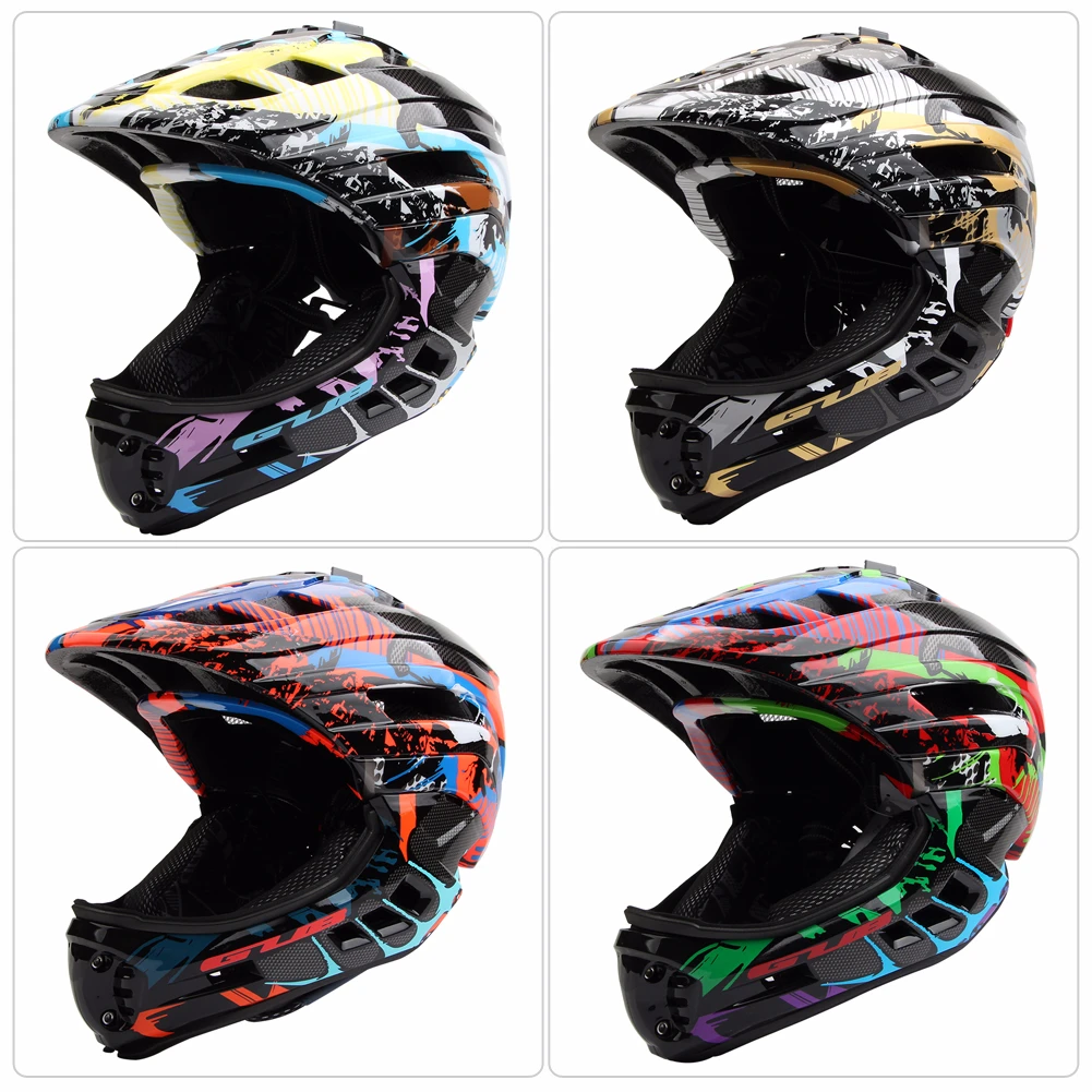 

GUB Bike Detachable Full Face Helmet Reflective Safety Helmet With Visor And Warning Light For Child Cycling Skating Skiing