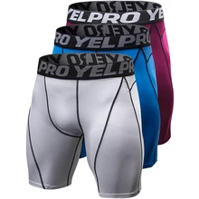 Yuerlian US Local 3 шт. мужские Компрессионные шорты для бега, шорты для тренировок из спандекса, быстросохнущие шорты для тренировок в тренажерном зале