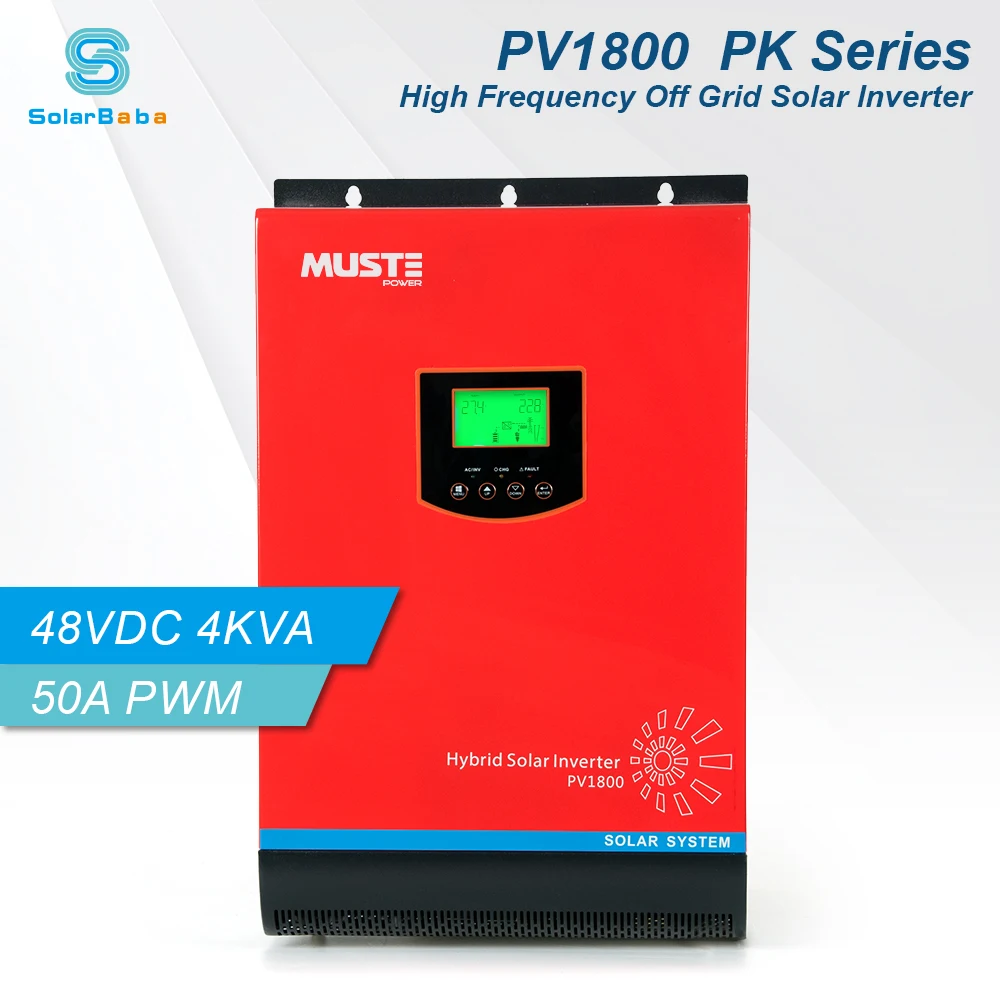 Должен питания pv1800 4kva 3.2kw чистая синусоида солнечный инвертор w/Встроенный ШИМ