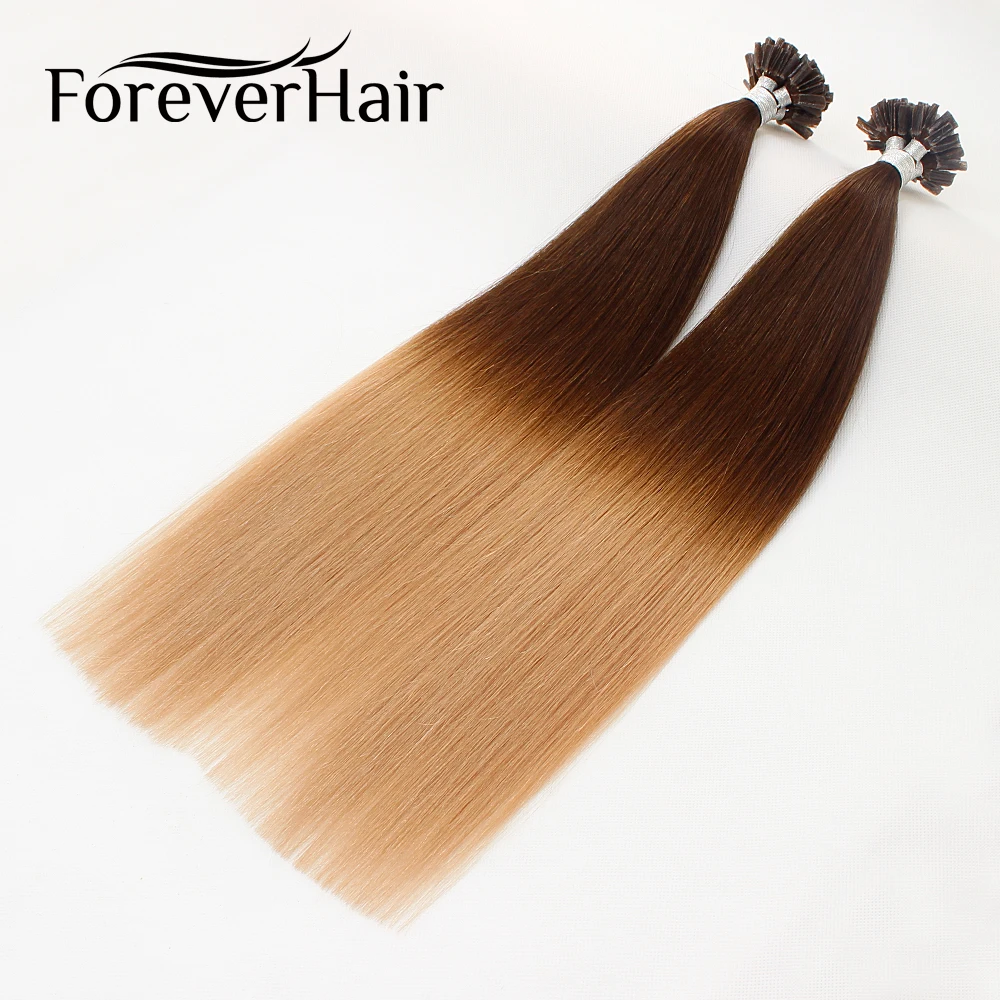 FOREVER HAIR 0 8 г/локон 16 &quot18&quot 20 &quotRemy Nail U Tip Наращивание волос два тона Ombre цвет # T4/27