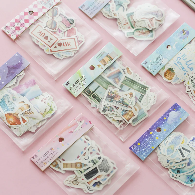 

40pcs/pack Travel Stickers for Decoration DIY Album Planner Diary Stickers Bullet Journal Sticker School Office Supplies