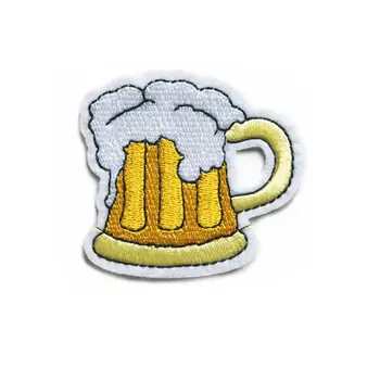 

6CM Embroidered Sew Iron On Patches Beer Foam Cheers Badges For Jeans Shirt DIY Appliques Decoration