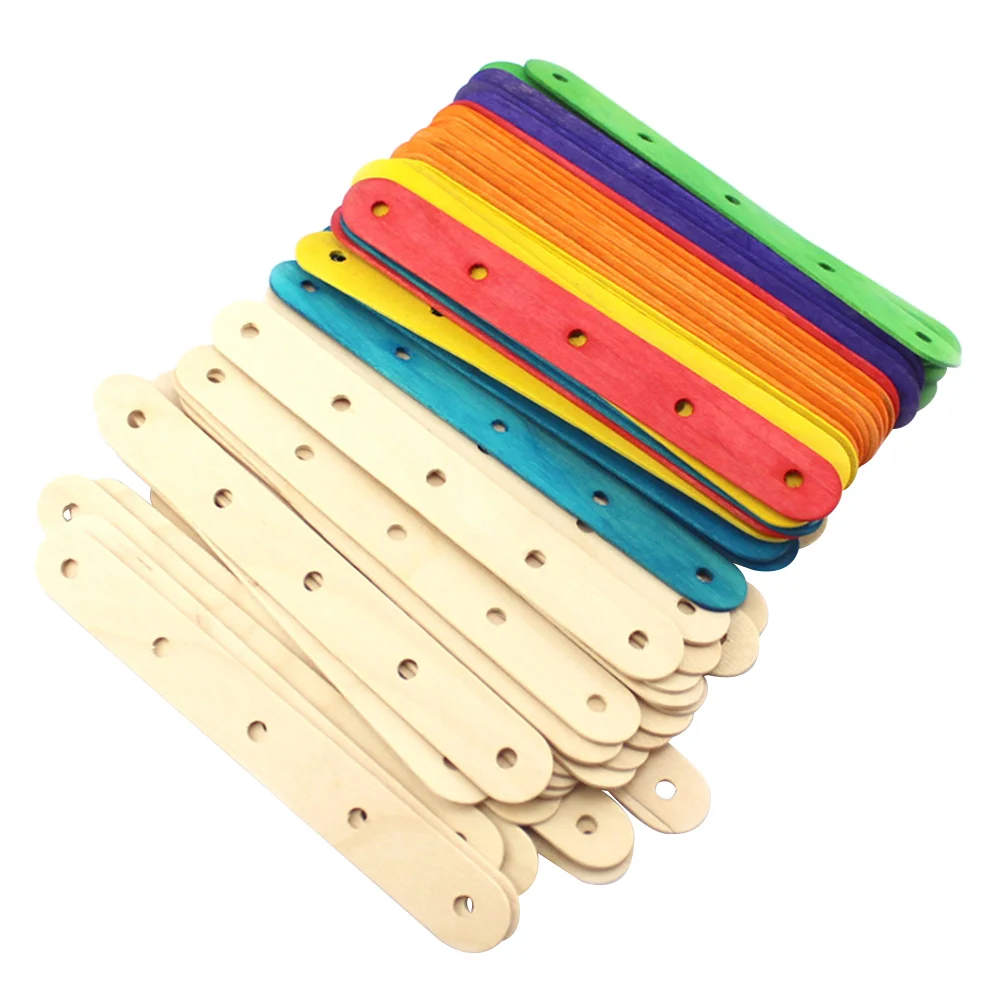

100PCS Natural Jumbo Colored Wood Craft Sticks Popsicle Wood Colored Craft Stick For DIY Crafts Creative Designs