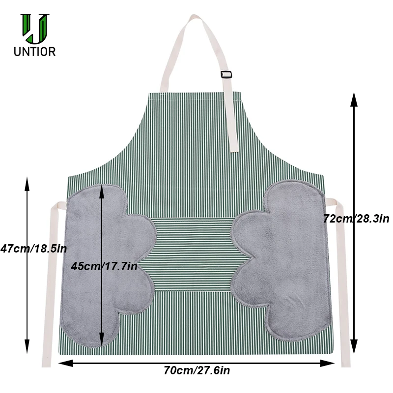 UNTIOR Women Aprons Waterproof Adjustable Neck Strap Absorbent Cooking Gardening BBQ Baking Sleeveless Kitchen Apron with Pocket