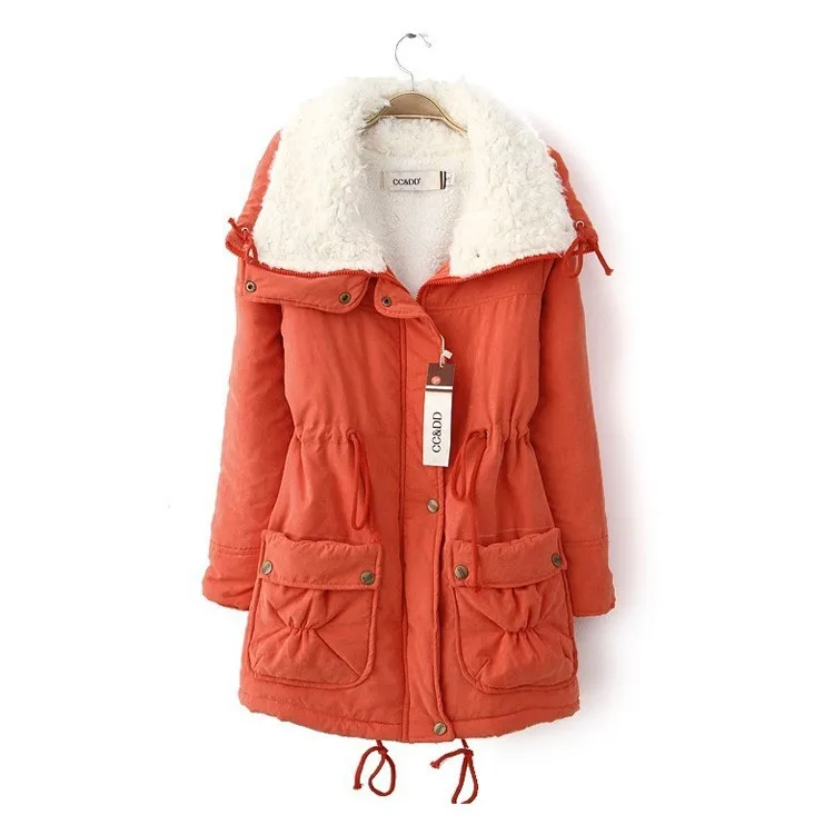 New Fashion Women Turn Down Collar Thicken Warm Lady Slim Winter Jacket And Coats Plus Size Coat Female Lamb's Wool Jacket JT350 (4)