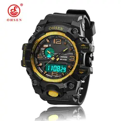 Спортивные Водонепроницаемый Для мужчин часы 2018 OHSEN лучший бренд класса люкс Военная Униформа резинкой светодиодный Digtal Повседневные часы