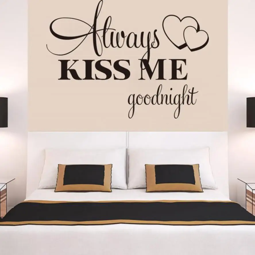 

sticker on the wall Hot!Always Kiss Me Goodnight Wall Sticker Quote Decal Removable Sticker x30404